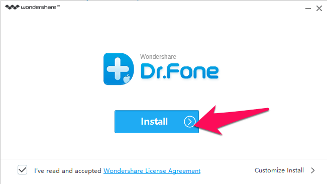 Cài đặt Wondershare Dr.Fone