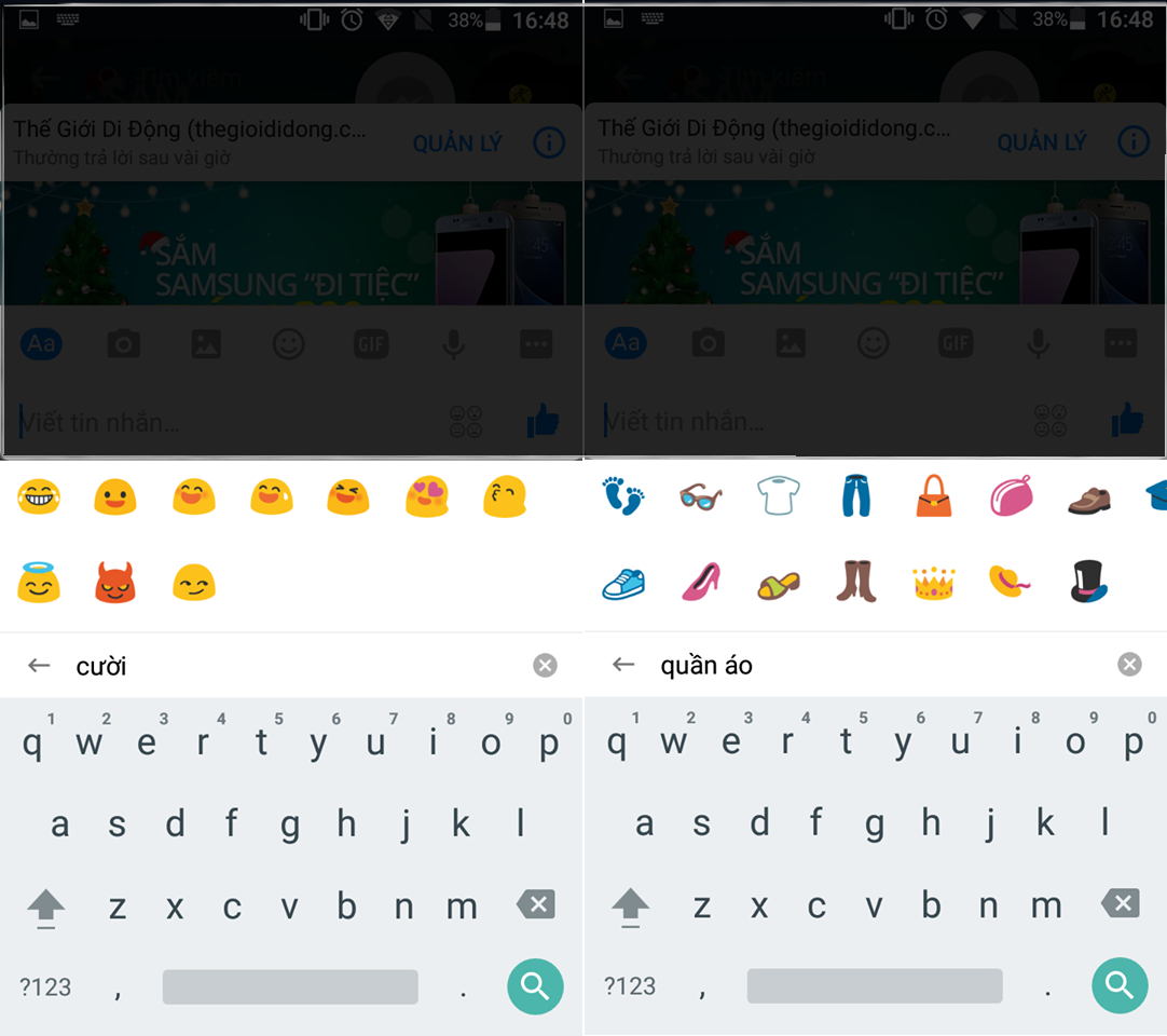 Tìm nhanh biểu tượng cảm xúc gboard