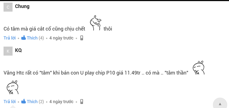 Một số bình luận của đọc giả trên trang tin tức Thế giới di động về giá của bộ đôi HTC U Ultra và U Play