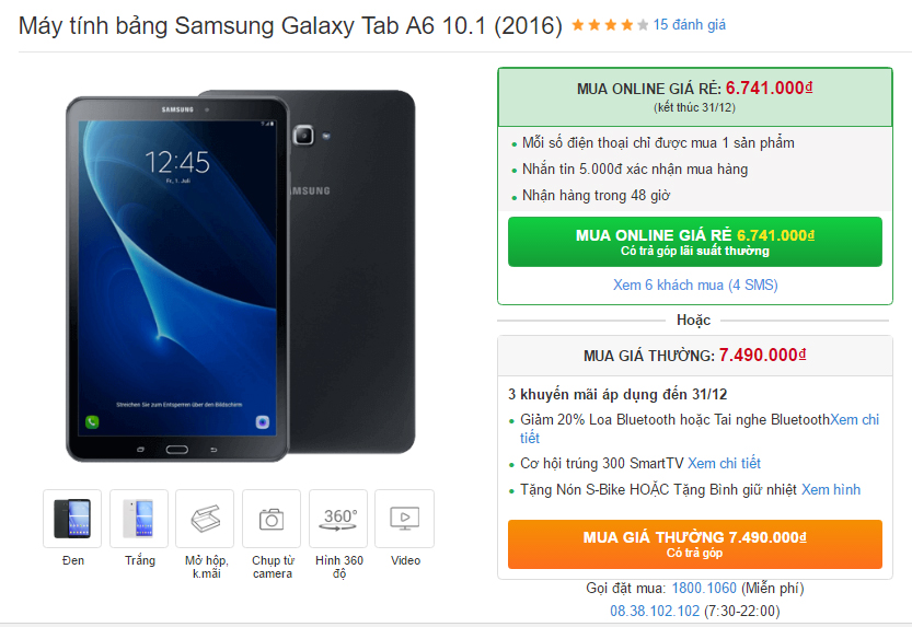 Samsung Galaxy Tab A 2016 màn hình lớn, thiết kế đẹp vừa giảm giá. Samsung Galaxy Tab A 2016 màn hình lớn, thiết kế đẹp vừa giảm giá.