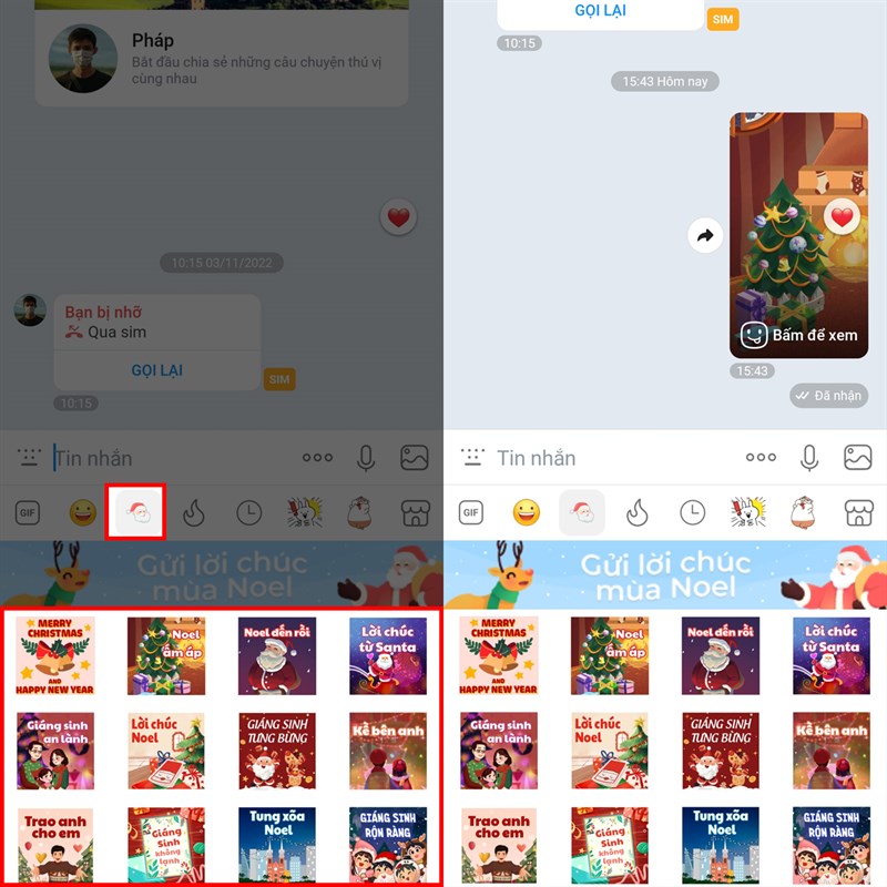 Cách gửi thiệp giáng sinh trên Zalo Cách gửi thiệp giáng sinh trên Zalo