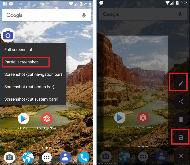 Cách đem tính năng chụp 1 phần màn hình trên Android 7.1 lên mọi điện thoại