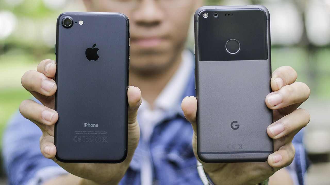 so sánh thiết kế iPhone 7 và Google Pixel