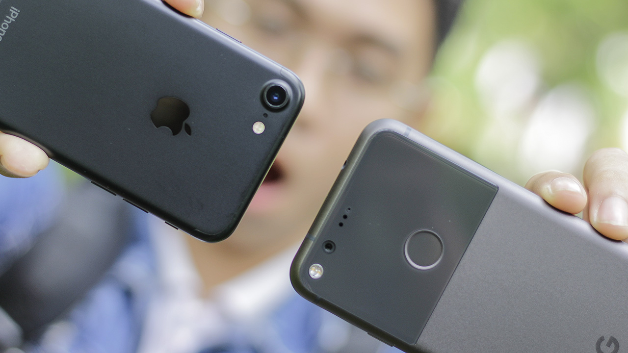 so sánh thiết kế iPhone 7 và Google Pixel