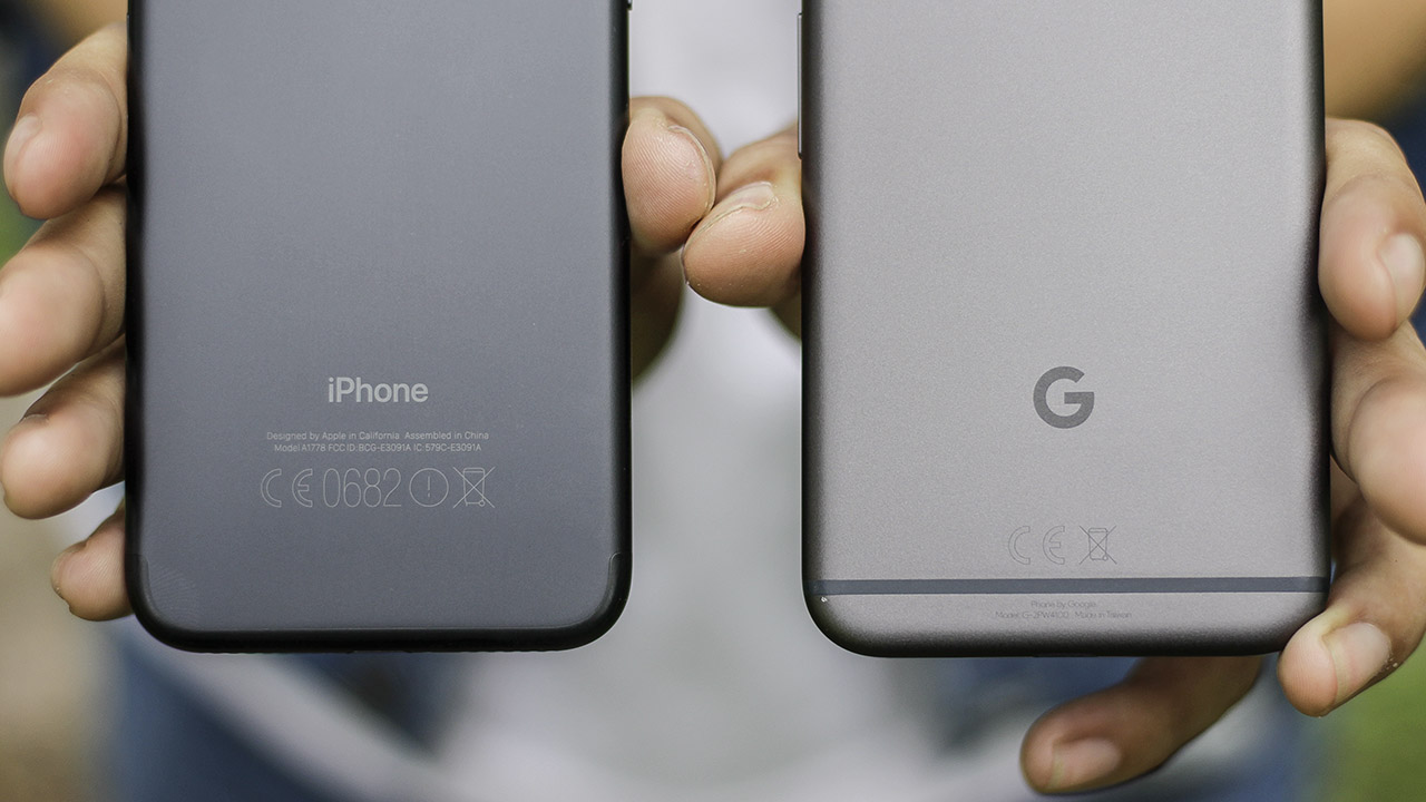 so sánh thiết kế iPhone 7 và Google Pixel