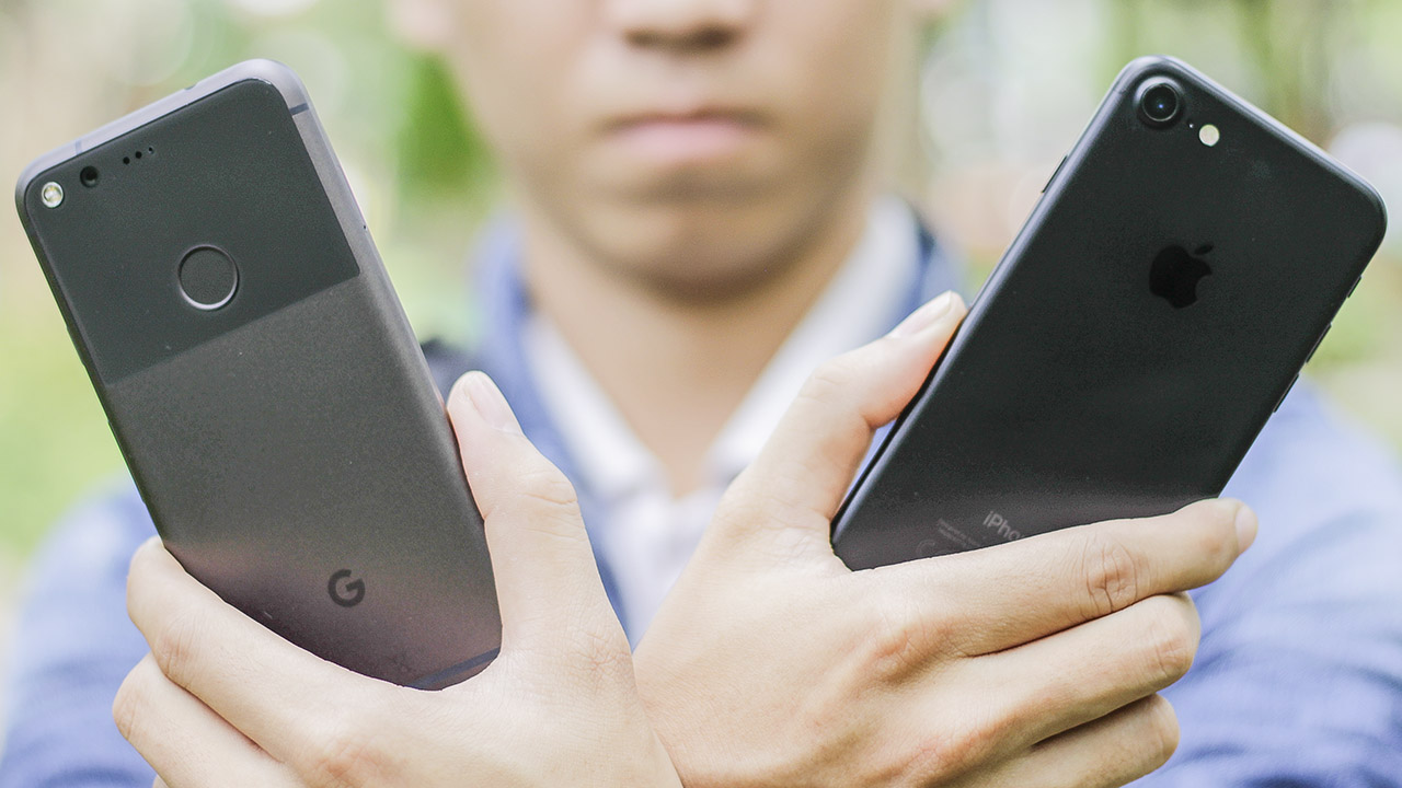 so sánh thiết kế iPhone 7 và Google Pixel