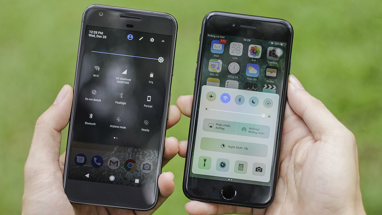 so sánh thiết kế iPhone 7 và Google Pixel
