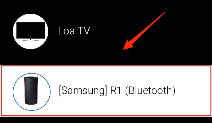 Cách kết nối loa không dây Samsung WAM1500 với tivi Samsung qua TV Sound Connect > Chọn loa