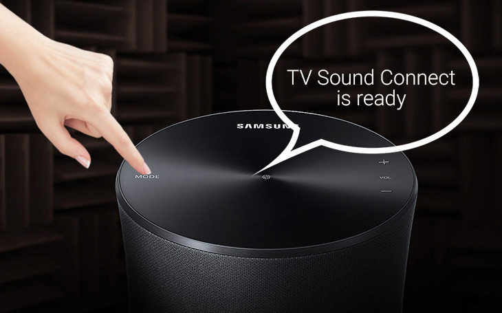 Cách kết nối loa không dây Samsung WAM1500 với tivi Samsung qua TV Sound Connect > Chạm vào nút MODE