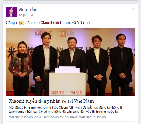 Người dùng Việt hào hứng với tin Xiaomi về Việt Nam Người dùng Việt hào hứng với tin Xiaomi về Việt Nam