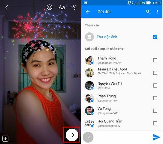 Tạo ảnh phong cách năm mới ngay trên Messenger