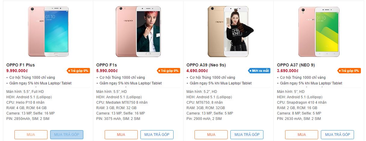 Mua smartphone OPPO nhận nhiều phần quà hấp dẫn