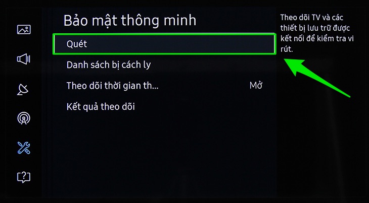 Smart tivi có khả năng bị nhiễm virus không? > Quét virus trên tivi
