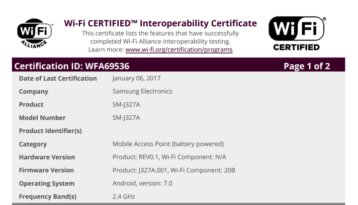 Galaxy J3 Emerge xuất đầu lộ diện chạy trên Android 7 Nougat