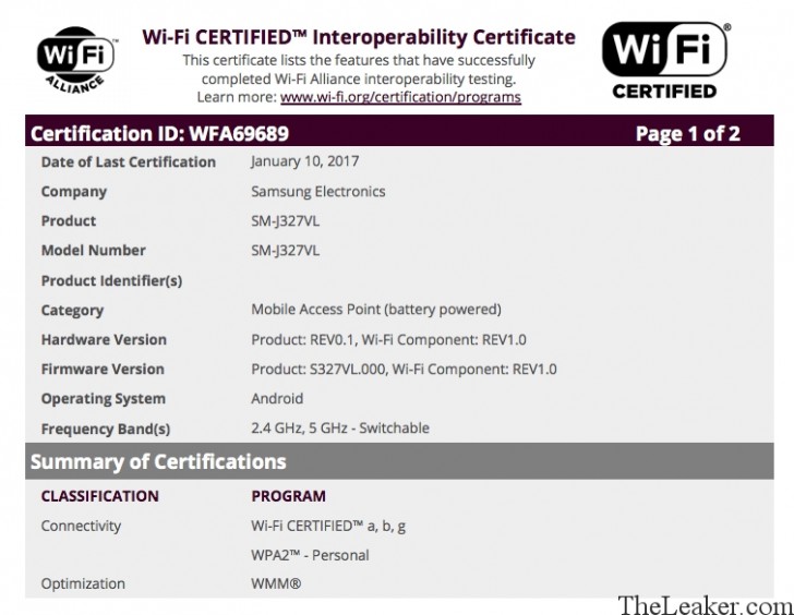 Galaxy J3 2017 vừa đạt chứng nhận để sẵn sàng ra mắt