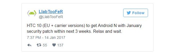 Twitter LlabTooFeR HTC 10
