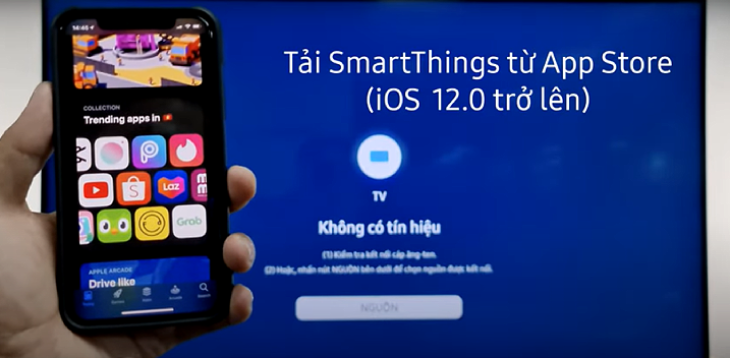 vào App Store để tải ứng dụng Samsung Smart Things