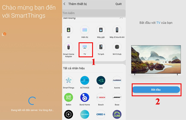  Bắt đầu để thêm tivi vào Smart Things.