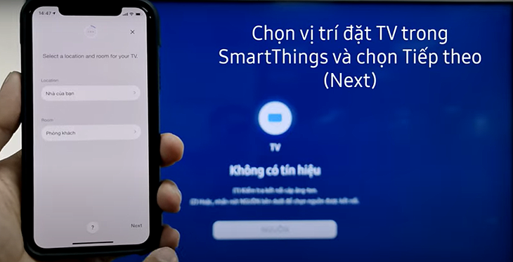 Bạn hãy chọn vị trí đặt tivi trong Smart Things