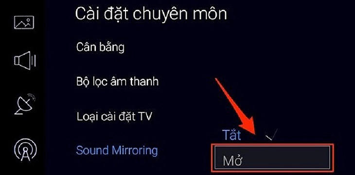 bạn hãy chọn Sound Mirroring