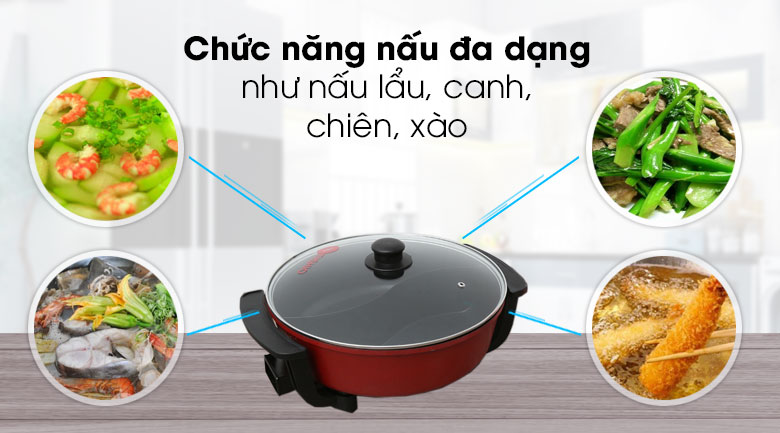 Nồi lẩu điện nấu được nhiều món ăn khác nhau