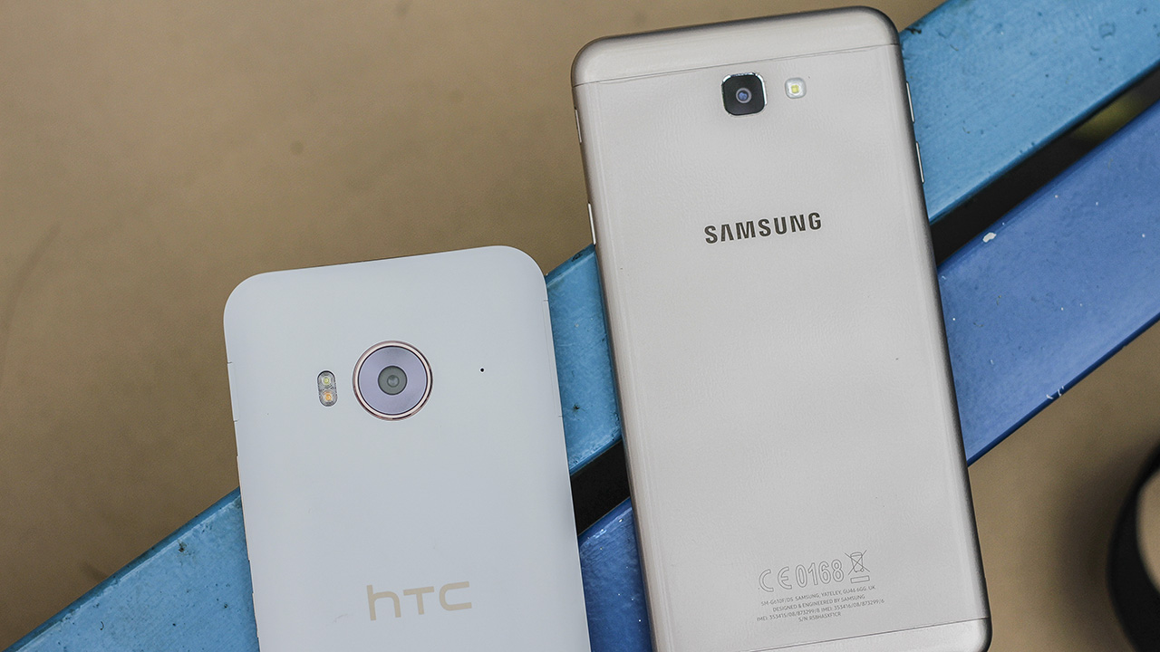 so sánh HTC One ME và Galaxy J7 Prime