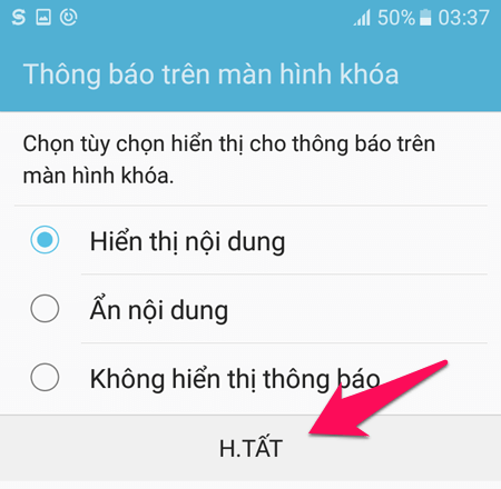 Hiện thông báo