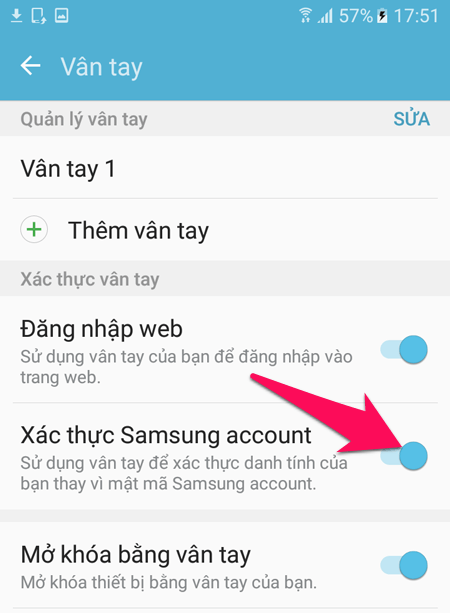 Xác thực Samsung Account