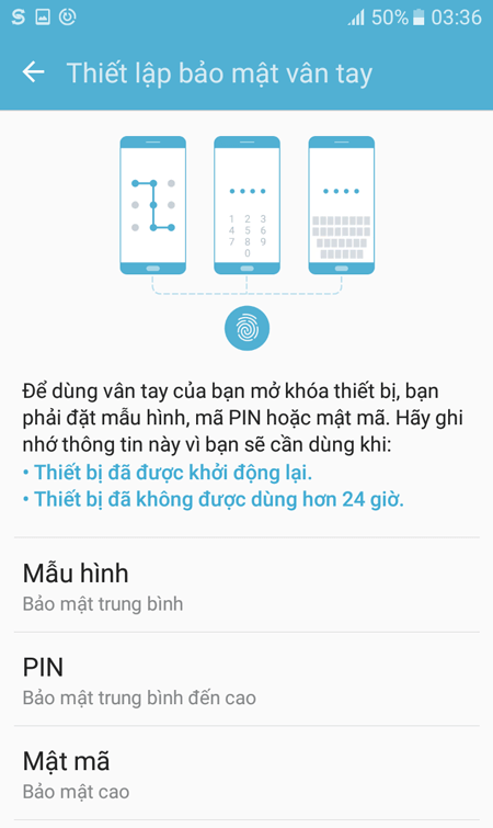 Thiết lập mật khẩu