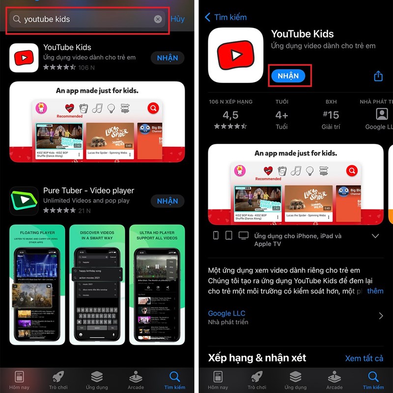 cách tải YouTube Kids và cách sử dụng.