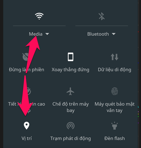 Bật wifi và GPS