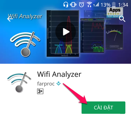 Cài đặt wifi Analyzer