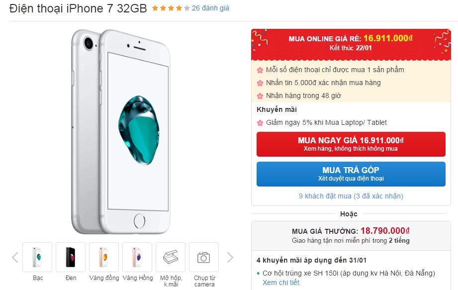 Giá iPhone 7 chính hãng tầm bao nhiêu thì bạn sẽ mua ngay?