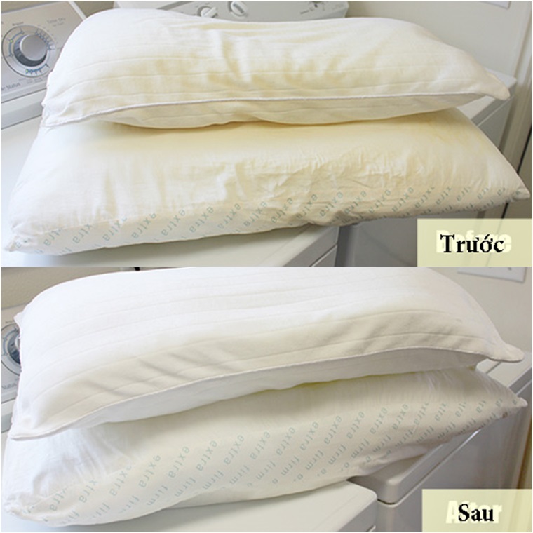 Tẩy trắng ruột chăn, ruột gối