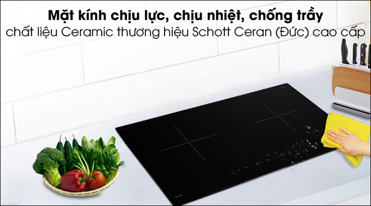 Bếp từ Hafele HC-IS773EA trang bị mặt kính Schott Ceran chịu lực, chịu nhiệt hiệu quả