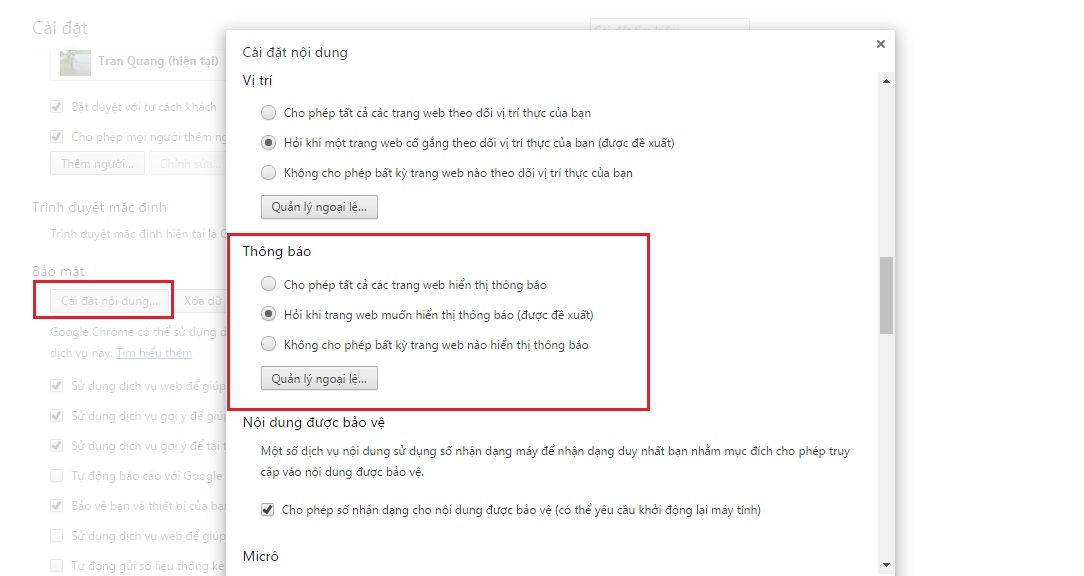 Ngăn website hiển thị thông báo lộn xộn Ngăn website hiển thị thông báo lộn xộn