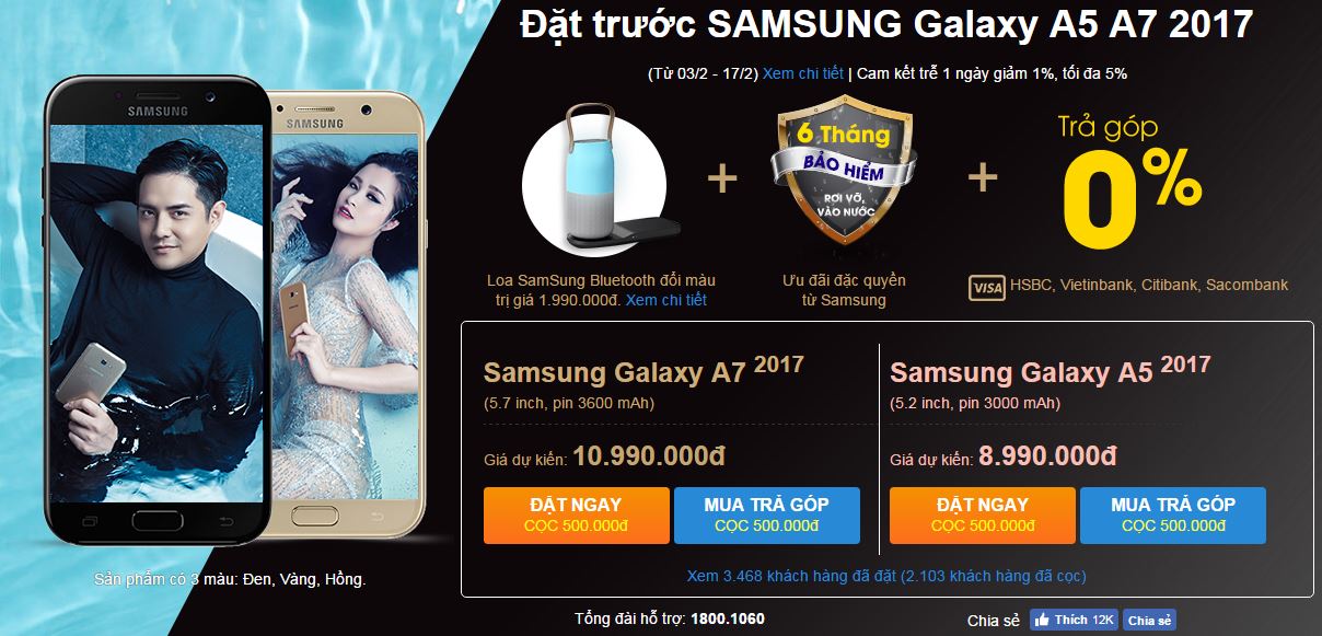 Đã có gần 3.500 người đặt mua Galaxy A5, Galaxy A7 2017