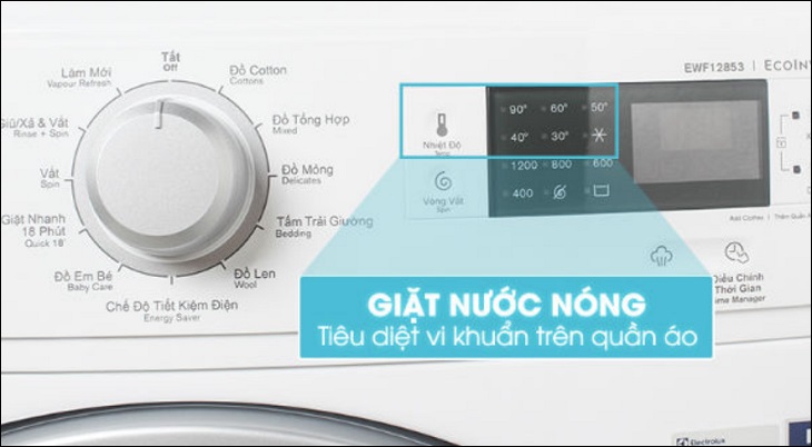 Những lưu ý khi sử dụng chế độ nước nóng trên máy giặt