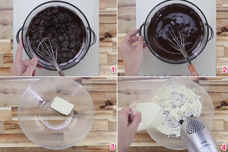Bước 1 Đun chảy socola Chocolate Truffle