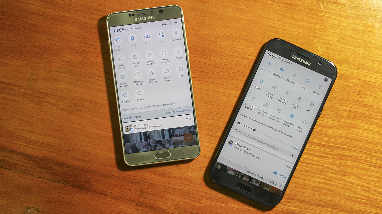 so sánh Galaxy A7 2017 và Galaxy Note 5