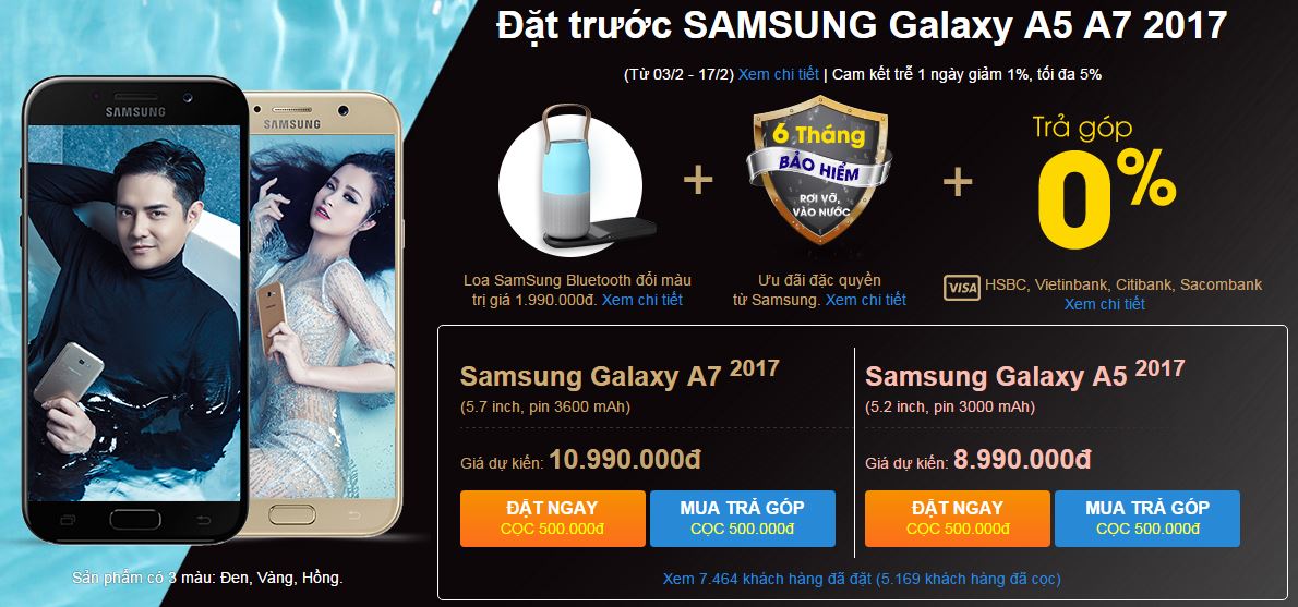 Tin vui cho những ai đã đặt trước Galaxy A5 & Galaxy A7 2017 Tin vui cho những ai đã đặt trước Galaxy A5 & Galaxy A7 2017