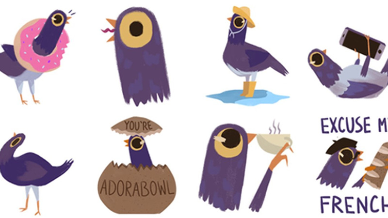 Bạn đã dùng qua bộ nhãn dán bồ câu thành phố?