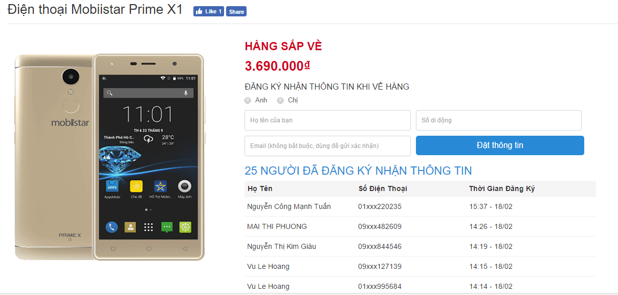 Mobiistar Prime X1 có màu đen nhám như iPhone 7, RAM 3GB giá dưới 4 triệu chuẩn bị lên kệ TGDĐ Mobiistar Prime X1 có màu đen nhám như iPhone 7, RAM 3GB giá dưới 4 triệu chuẩn bị lên kệ TGDĐ