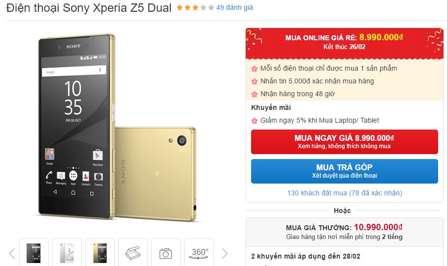 Tầm giá 9 triệu mua Galaxy A5 2017 hay Xperia Z5 vừa giảm giá mạnh?