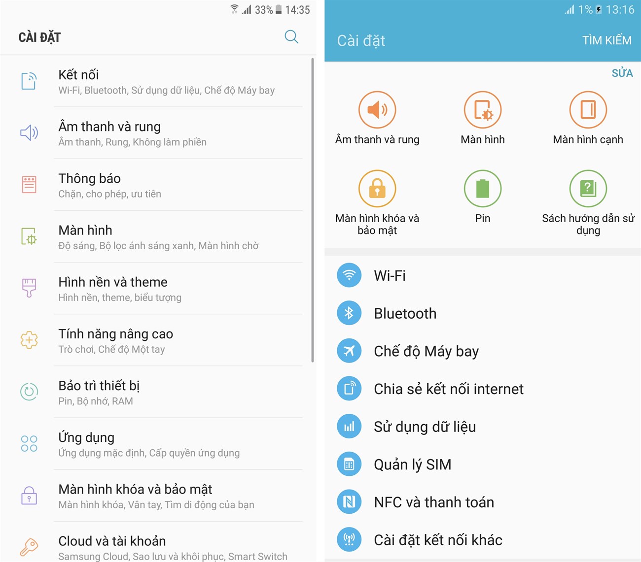 So sánh giao diện Android 6.0 và Android 7.0 trên Galaxy S7 Edge