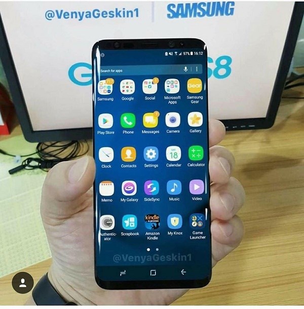 Các phím điều hướng ảo trên Galaxy S8 xuất hiện