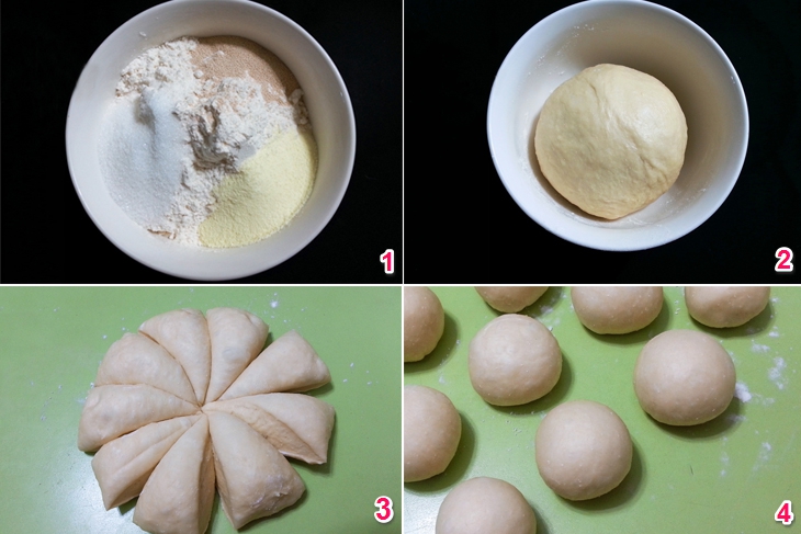 Bước 1 Trộn bột bánh bánh donut bằng chảo chống dính