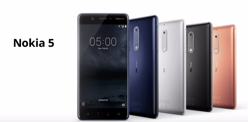 MWC 2017: Nokia 5 chính thức, nhỏ gọn hơn Nokia 6, 4 màu sắc nổi bật