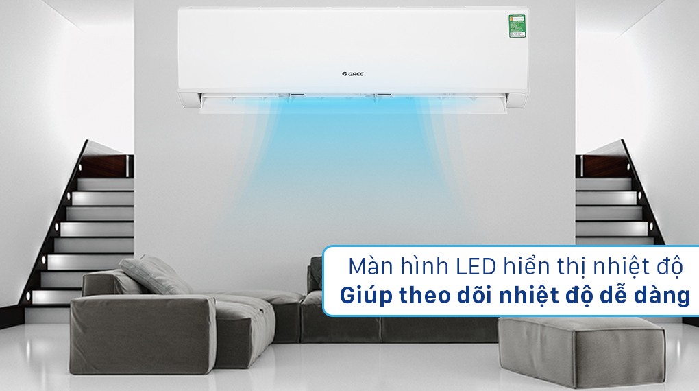 Máy lạnh Gree được trang bị màn hình led thuận tiện quan sát