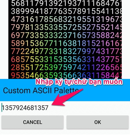 Nhập chữ bạn muốn dùng Nhập chữ bạn muốn dùng